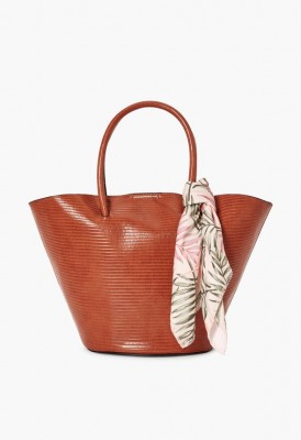 L. Flare Out Scarf Tote - Cognac